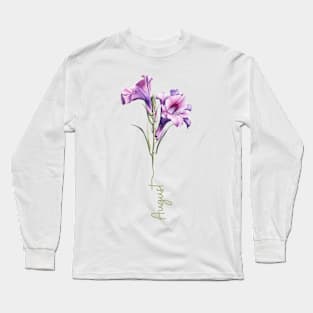 Gladiolus - Birth Month Flower for August Long Sleeve T-Shirt